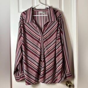 Fashion Bug Striped Button Down Shirt
